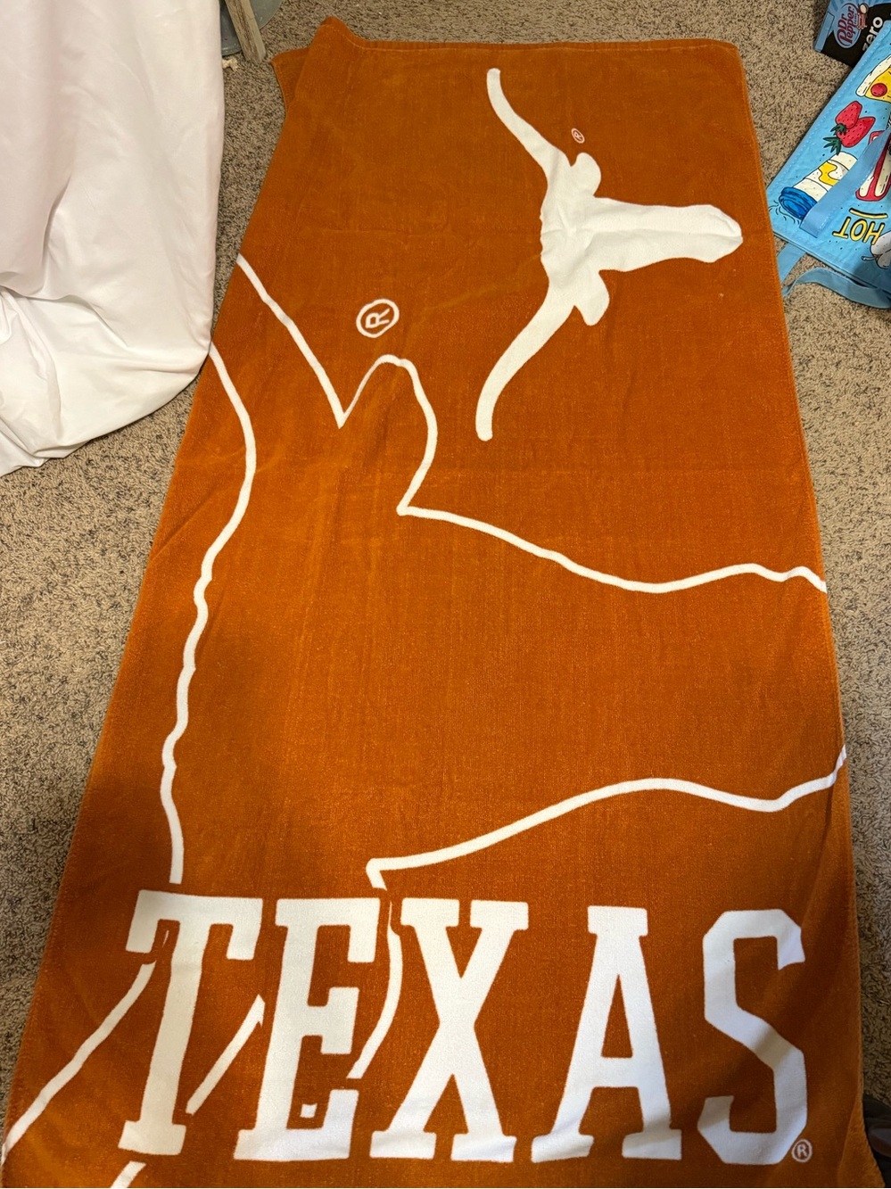 Northwest Texas Longhorns Orange and White Beach Towel